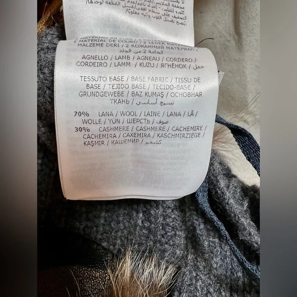 Moncler Wool, Cashmere, Marmot Fur Gloves Made in Italy Blue Grey NWT - Picture 7 of 14